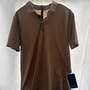 Lululemon Athletica Polo Shirt Brown Classic Design